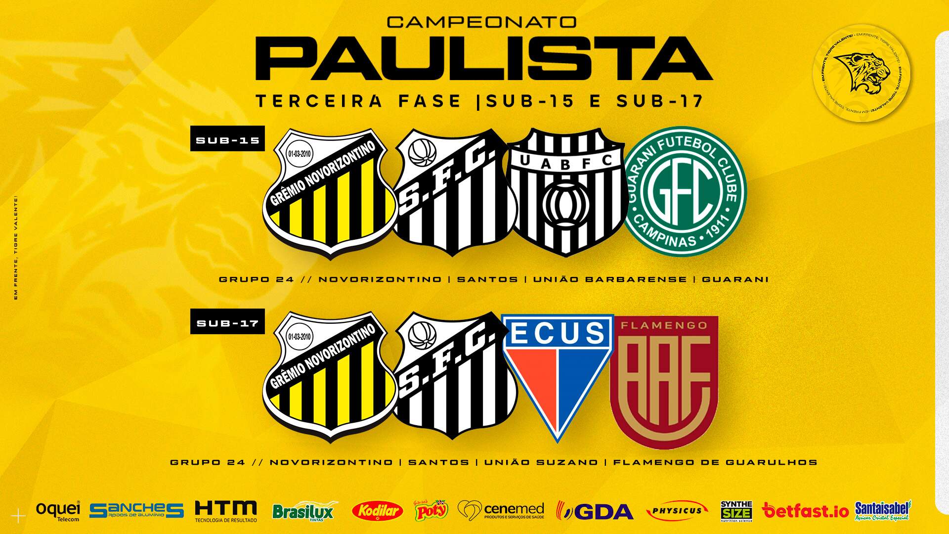 FPF divulga tabela do Paulista Sub-15 e Sub-17 2023. Santos está